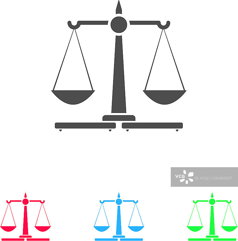 扁平正义天平图标图片素材