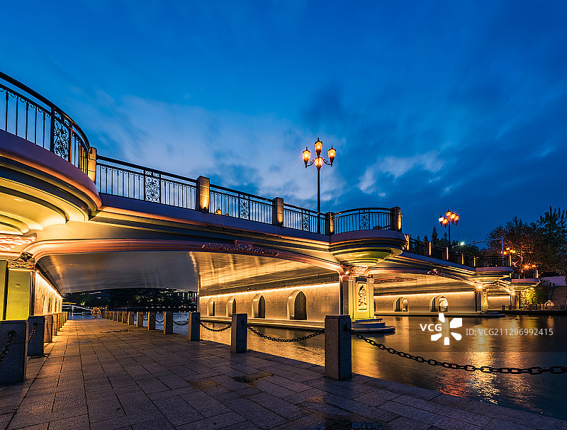 南通濠河风景区夜景图片素材