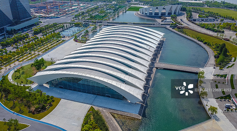 俯瞰上海东方体育中心图片素材