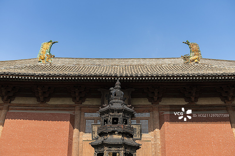 山西大同华严寺古建筑景观图片素材