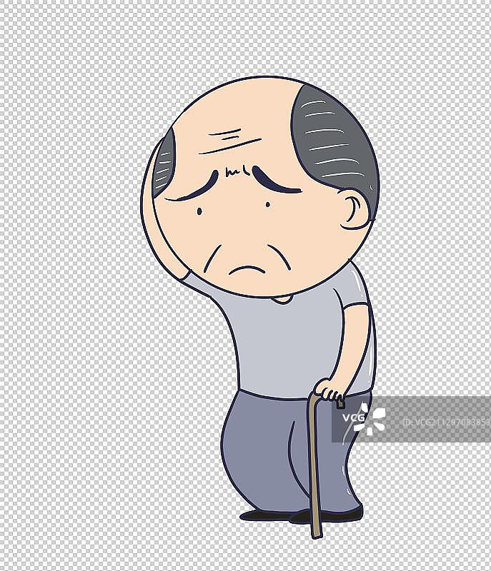 元素：健忘老年人图片素材