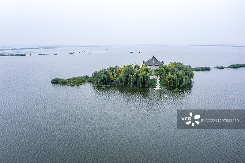 大水中的焦岗湖景区 安徽省淮南市凤台县图片素材