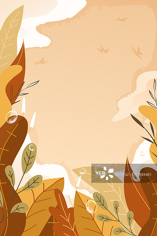 卡通寒露节气传统节日秋季气候季节儿童童趣自然风景矢量插画图片素材