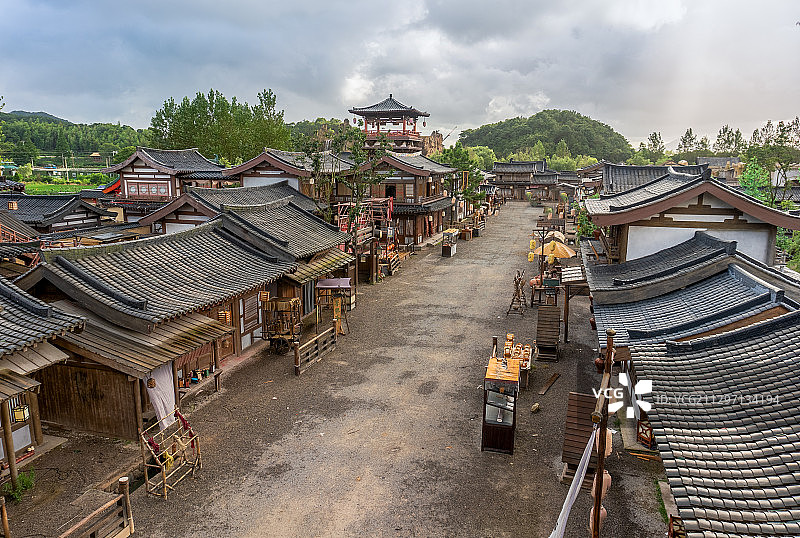 古代街道房舍图片素材