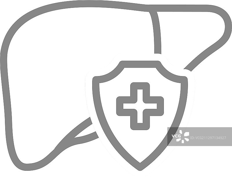受保护的肝脏线性图标治疗急救图片素材