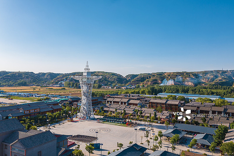 航拍巩义偃月古城图片素材