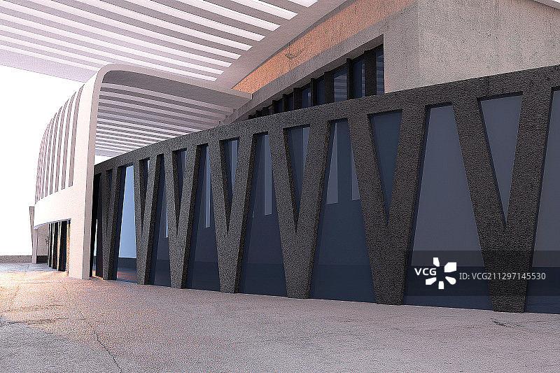 3D现代建筑空间背景图片素材