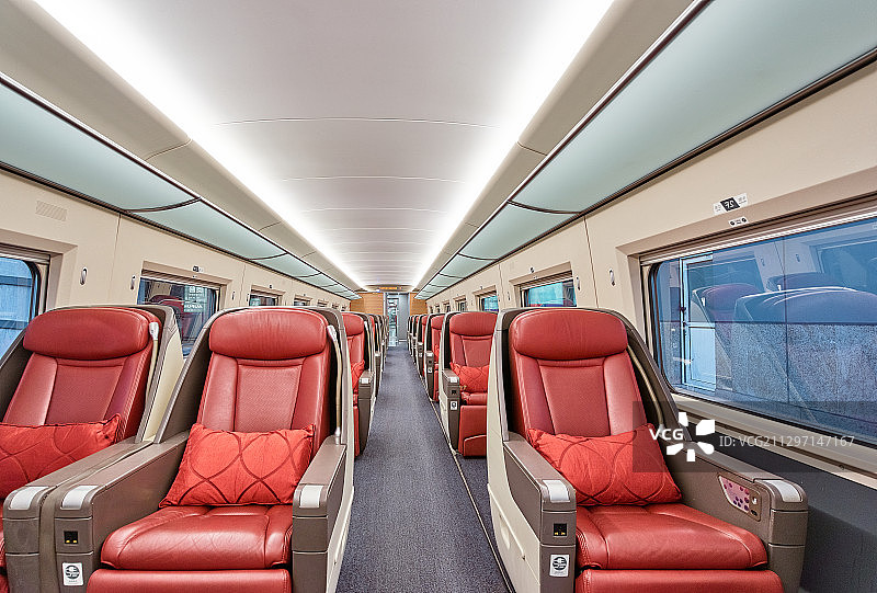 高铁头等舱内部图片素材