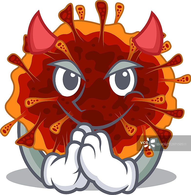 魔鬼卡通设计中的德尔塔冠状病毒图片素材