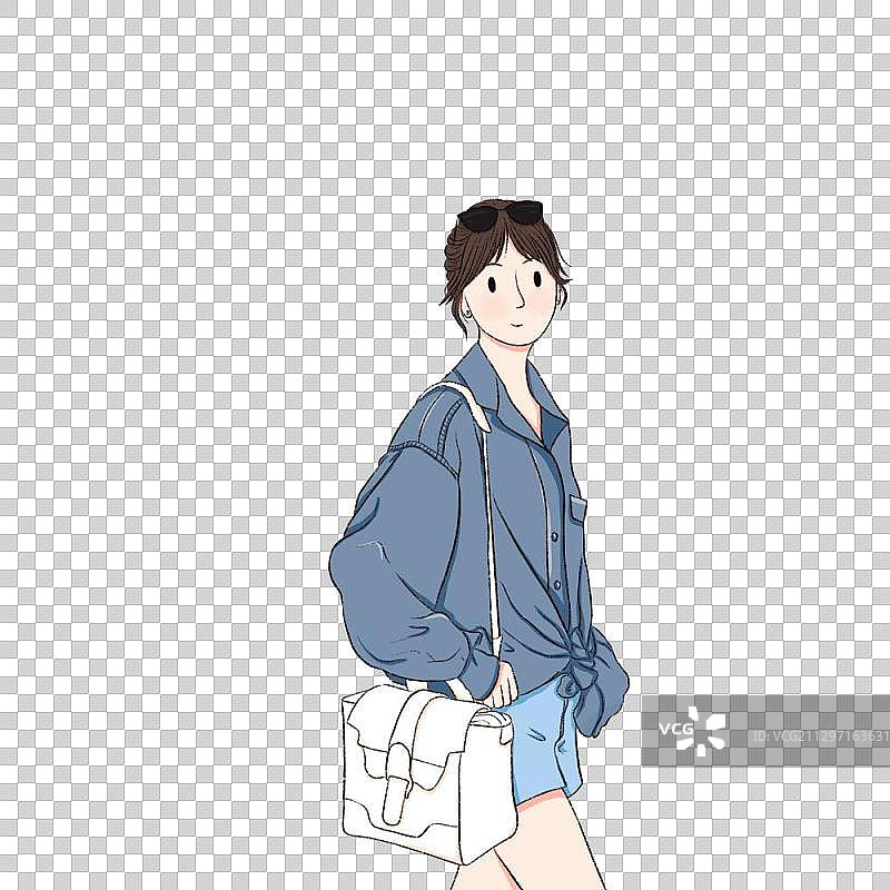 衬衫墨镜女孩图片素材