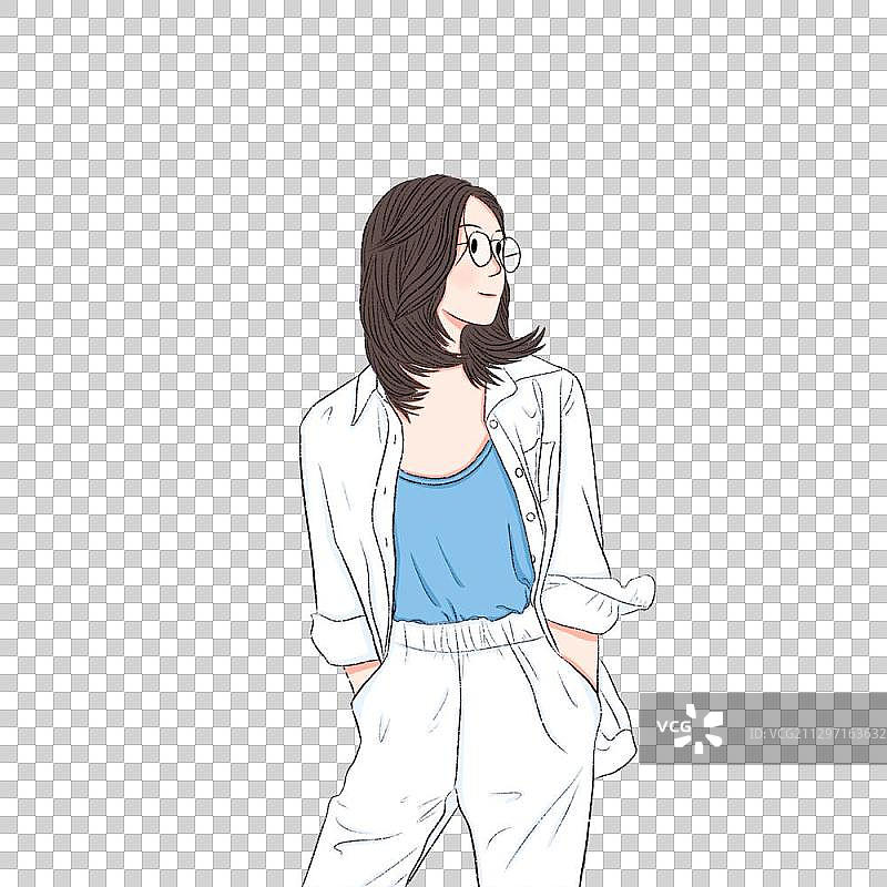 眼镜女孩图片素材