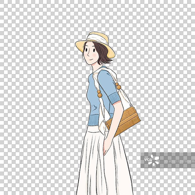 背包女孩图片素材