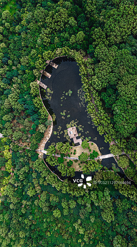 孝义胜溪湖航拍图片素材