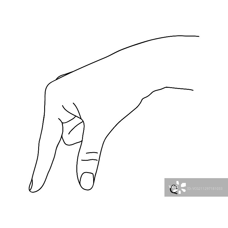 画一只人手Q是第十七个字母图片素材