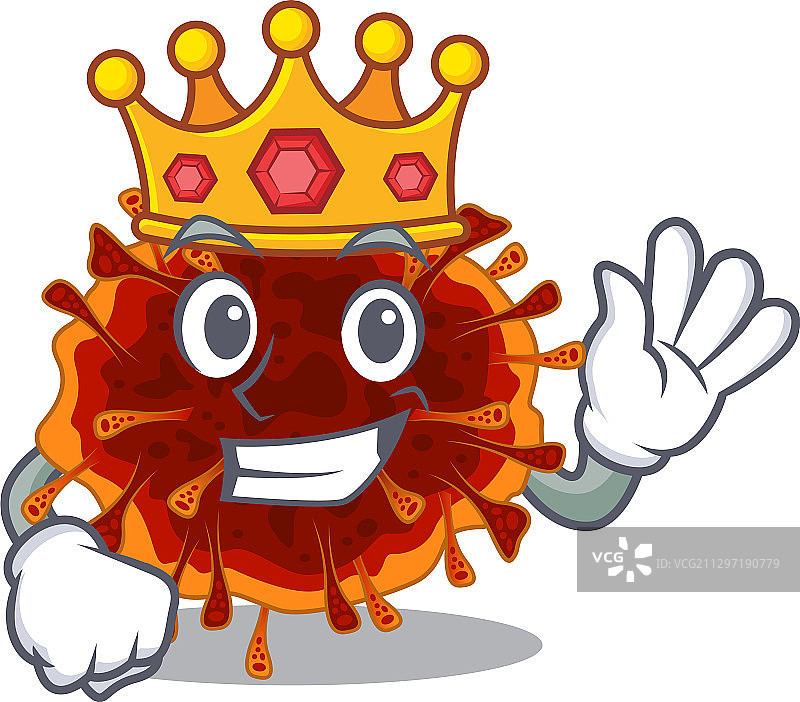 带皇冠的Delta新冠病毒皇家国王设计图片素材