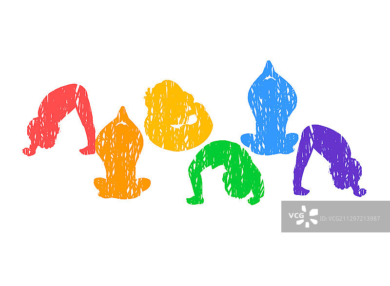 孩子们在做瑜伽图片素材