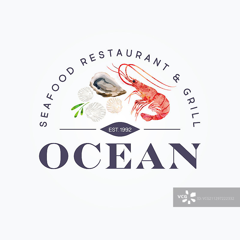 海鲜餐厅：对虾与牡蛎壳图片素材