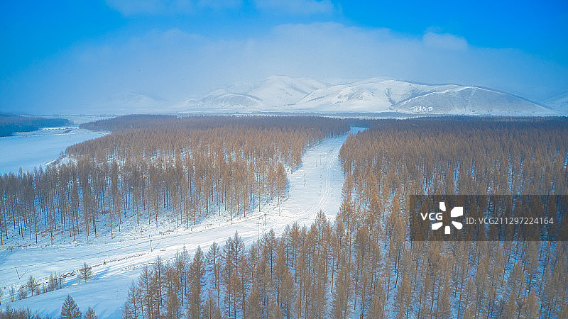 2020年冬季塞罕坝林场美景图片素材