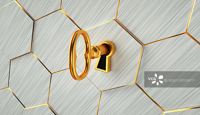 拼图和钥匙成功概念，三维图形图片素材