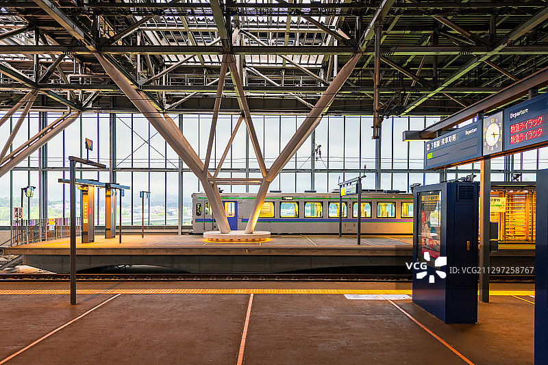 日本北海道旭川火车站站台景观图片素材