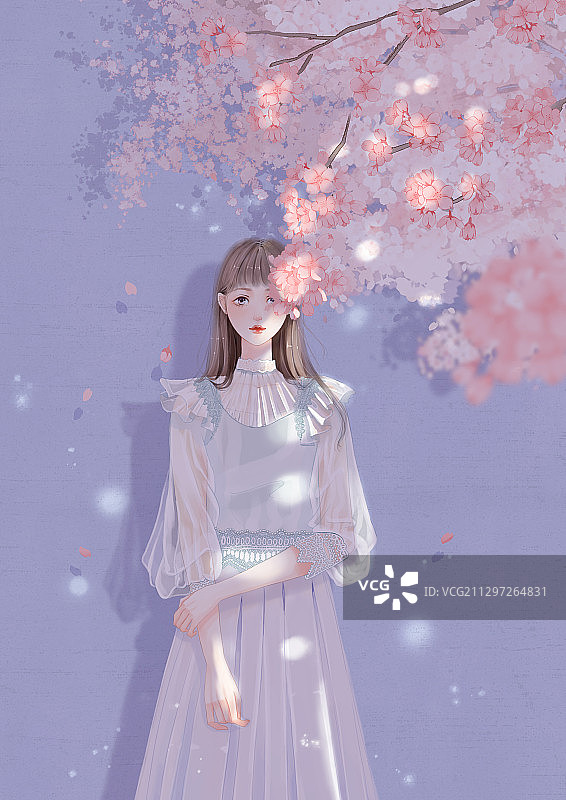 樱花树下2图片素材