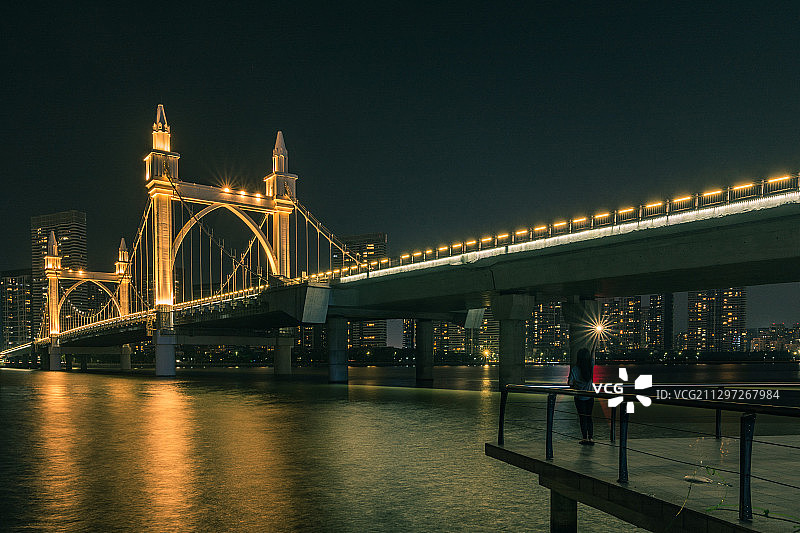珠海白石桥夜景图片素材