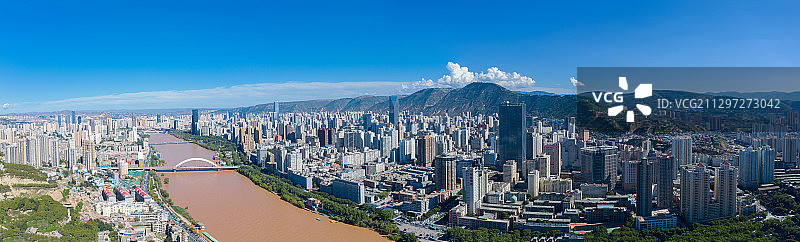 兰州市城关区七里河全景图片素材