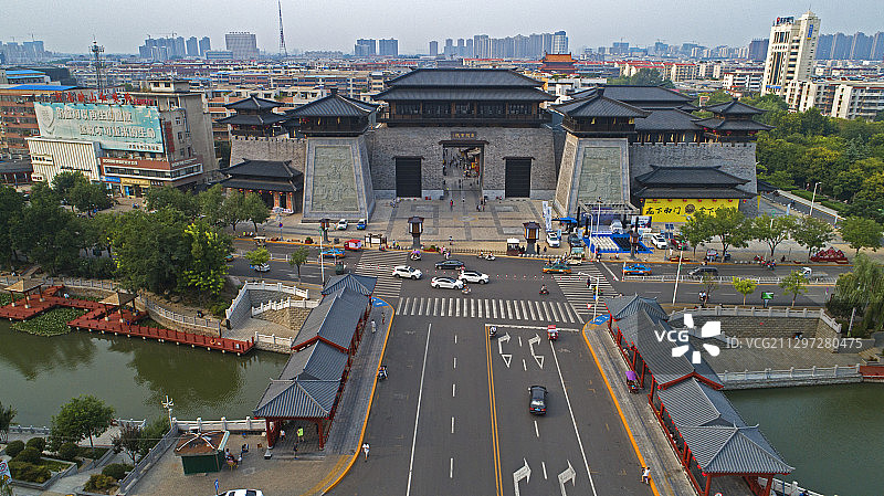 航拍河南许昌曹魏古城图片素材