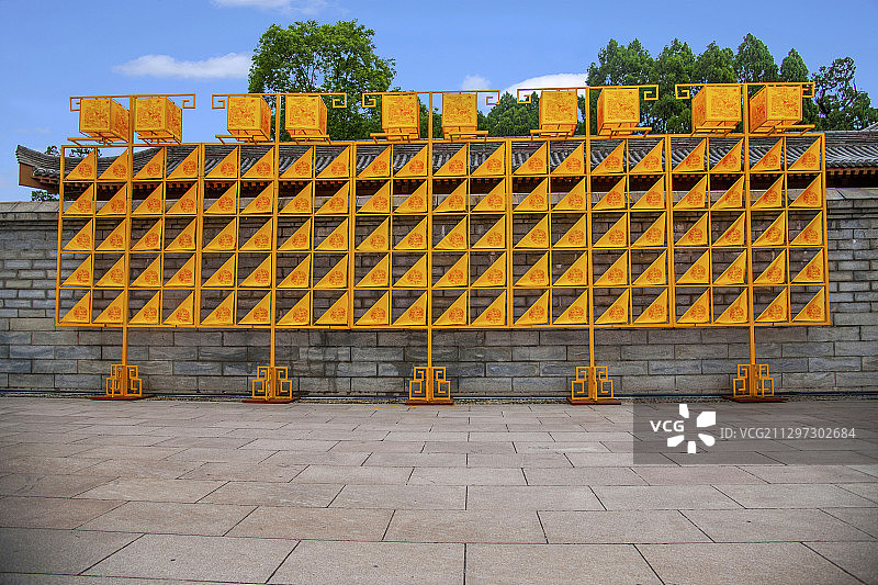 陕西延安黄帝陵轩辕庙广场黄旗坊图片素材