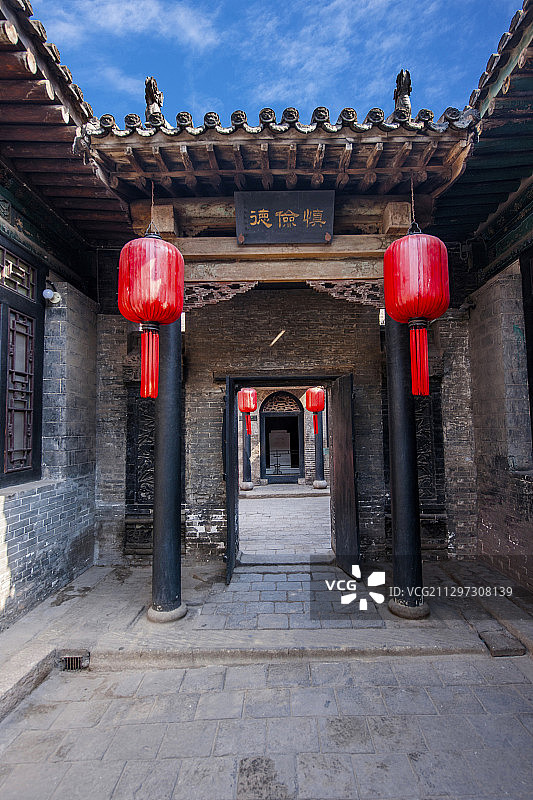 山西省晋中市祁县乔家大院各式庭院楼阁图片素材