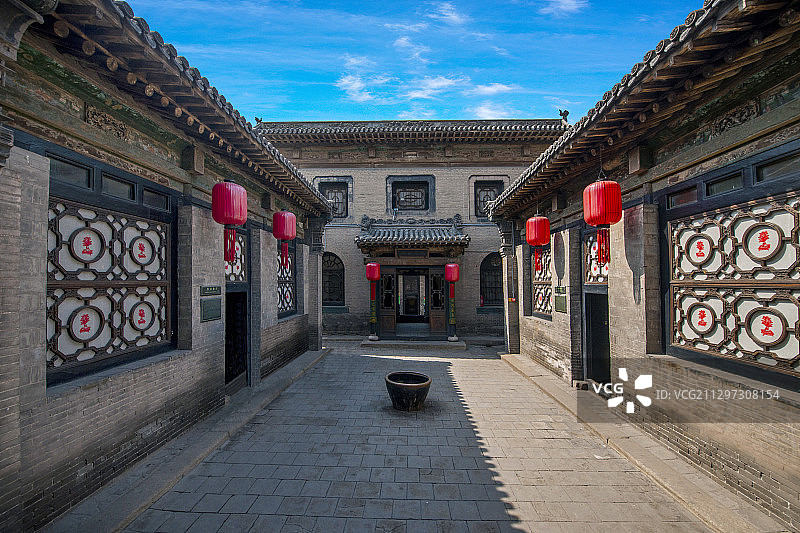 山西省晋中市祁县乔家大院各式庭院楼阁图片素材