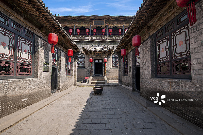 山西省晋中市祁县乔家大院各式庭院楼阁图片素材