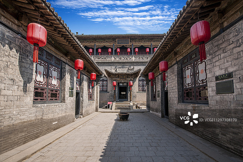 山西省晋中市祁县乔家大院各式庭院楼阁图片素材