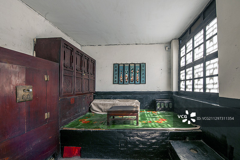 山西省晋中市祁县乔家大院庭院卧室房间图片素材