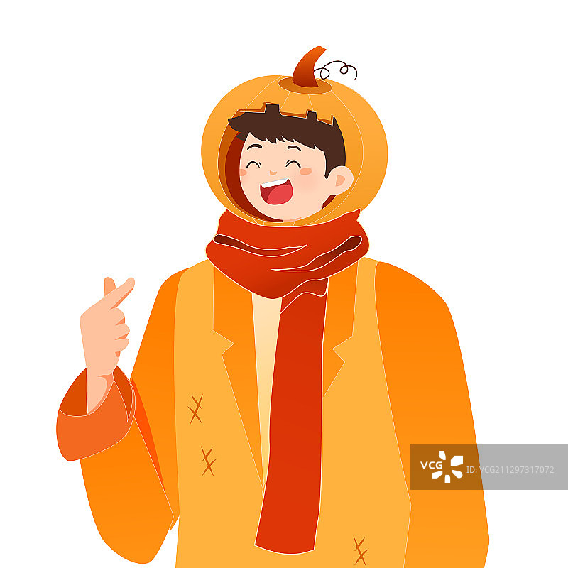 南瓜感恩节感谢比心秋季时令美食活动节气秋游矢量插画图片素材