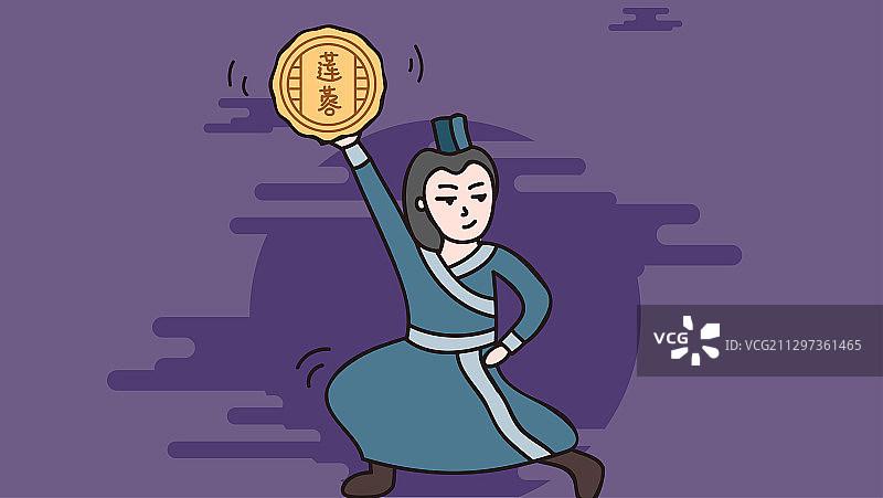 中秋 趣味人物 吴刚图片素材