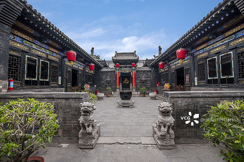 山西省晋中市平遥县古城马家大院各式庭院楼阁图片素材
