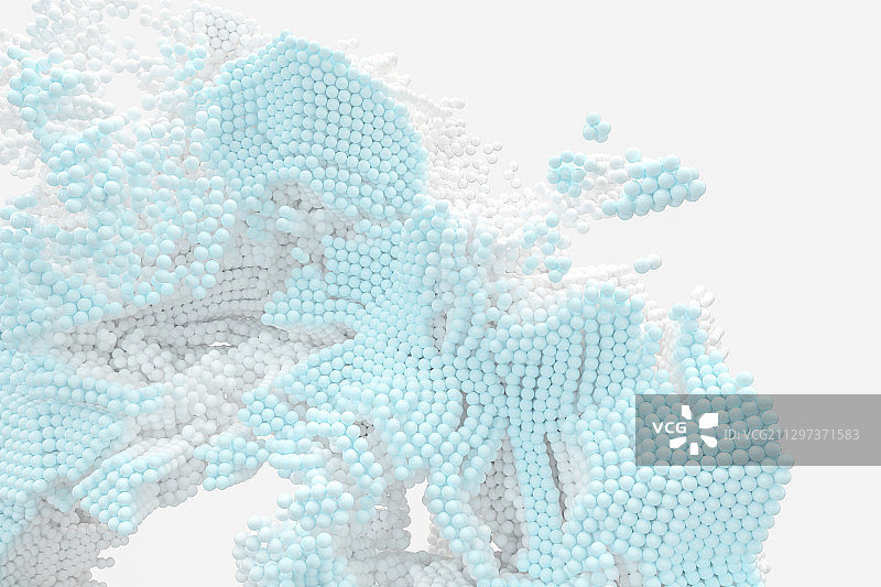 青色聚集的球体 3D渲染图片素材