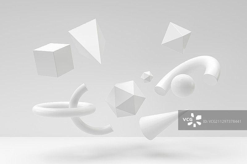 多样抽象几何体 3D渲染图片素材