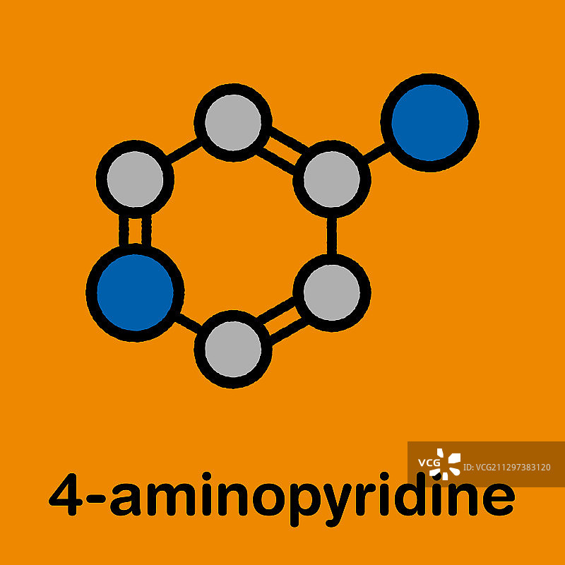 氨吡啶多发性硬化症药物分子模型图片素材