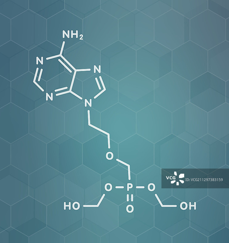 阿德福韦酯乙型肝炎和HSV药物，分子模型图片素材