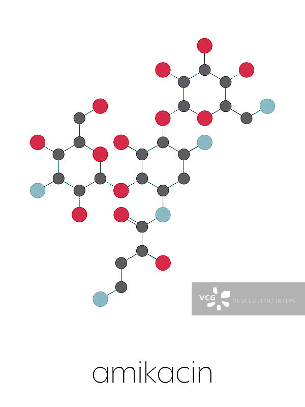 阿米卡星氨基糖苷类抗生素分子模型图片素材