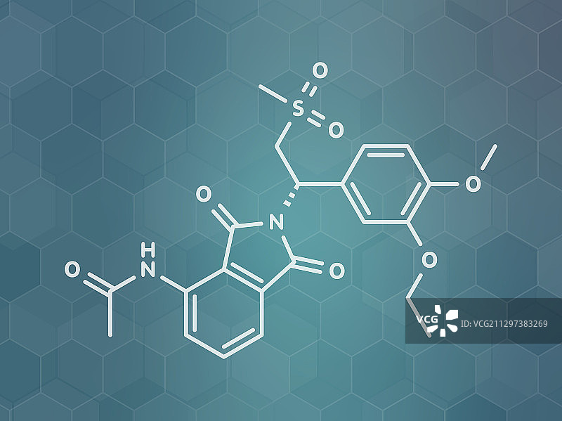 阿普斯特银屑病研究药物分子模型图片素材