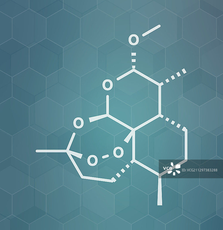青蒿琥酯疟疾药物分子模型图片素材