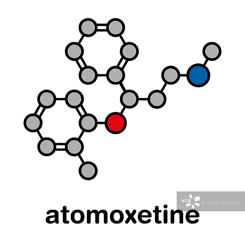 盐酸托莫西汀 ADHD药物分子模型图片素材