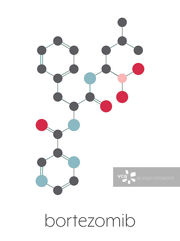 硼替佐米抗癌药物分子模型图片素材