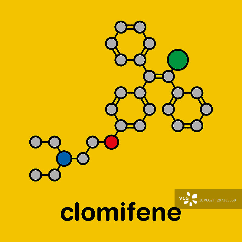 克罗米芬排卵诱导药物分子模型图片素材