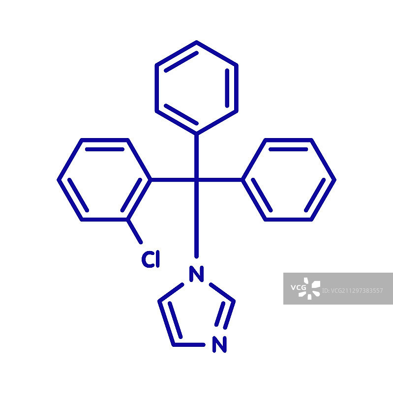 克霉唑抗真菌药物分子模型图片素材