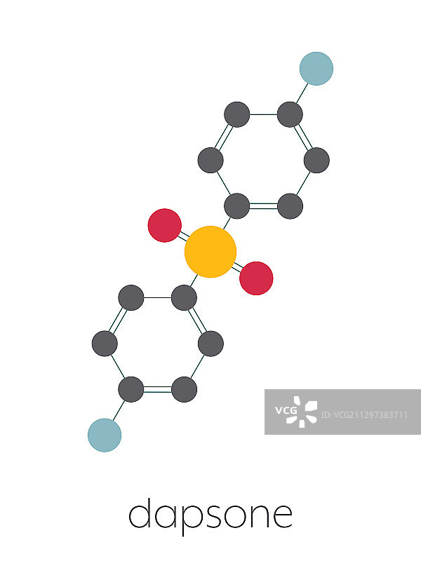 氨苯砜抗菌药分子模型图片素材