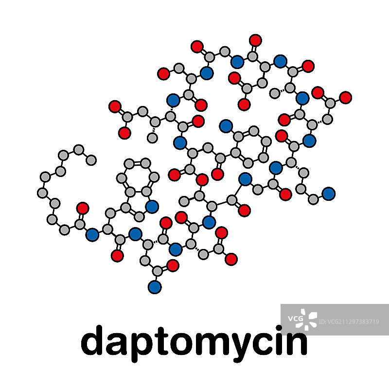 达托霉素抗生素药物分子模型图片素材